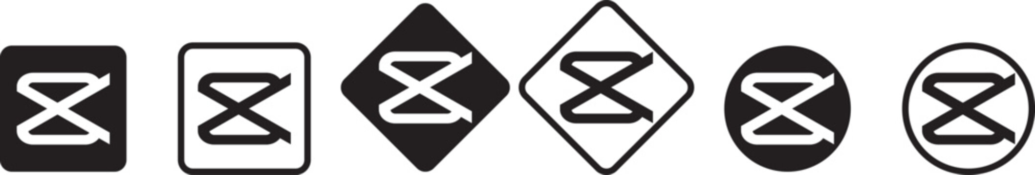 capcut logo icon. popular video editing application. Social media video editor logos. capcut vector logo. Capcut icon logo 2025. popular video editing application. ocial media content creation