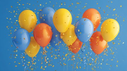 Vibrant balloons floating in celebration