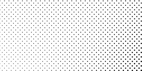 Repeating abstract dots gradation pattern. Dotted halftone gradient texture. Vanishing polka dot simple art modern