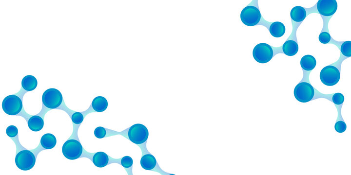 Abstract molecules structure with connect spherical particles. Vector network background.