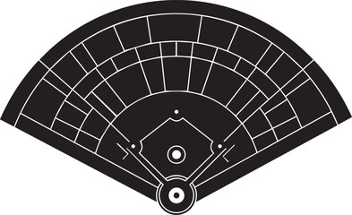 Baseball field Icon silhouette vector black on a white background