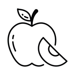 Apple Vector Outline Icon EPS 10 File
