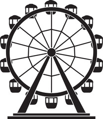 Ferris wheel icon silhouette vector black on a white background