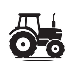 Obraz premium tractor vector silhouette clip art logo design illustration icon collection 