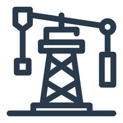 Kuwait Oil Derrick and Petroleum Industry Icon