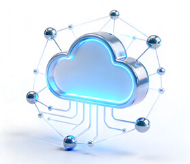 Cloud data storage and computing service icon.