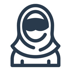 Kuwaiti Woman in Traditional Hijab Icon