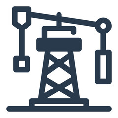 Kuwait Oil Derrick and Petroleum Industry Icon
