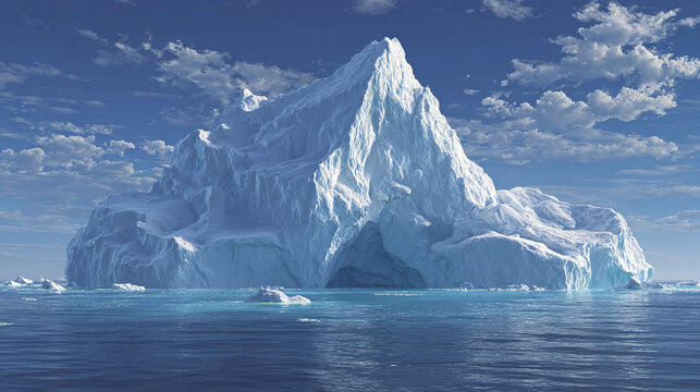A magnificent iceberg floating serenely in the ocean, a testament to the raw power of nature