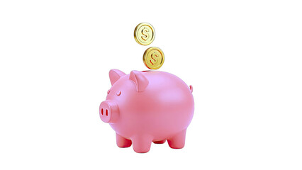 Piggy Bank with Coins: Saving Money Concept