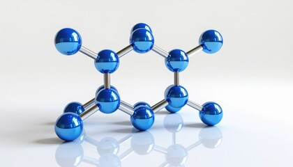 Abstract blue molecular structure, science, chemistry, innovation, 3d render