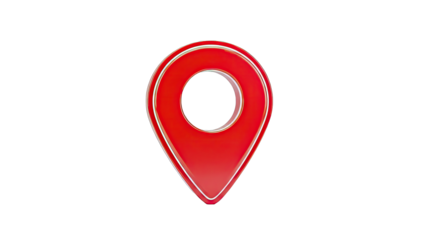 Red Location Pin Isolated on White Background