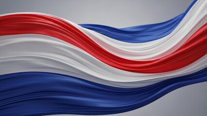 Waving Costa Rican flag fabric rendered on a grey gradient background