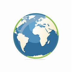 Obraz premium Minimalist World Globe Vector Illustration Isolated on White Background