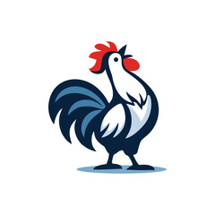 Stylized Modern Rooster Logo Isolated Vector Illustration