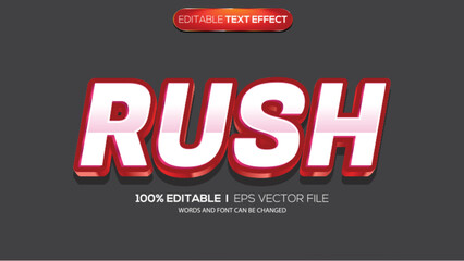 3D text effect rush theme