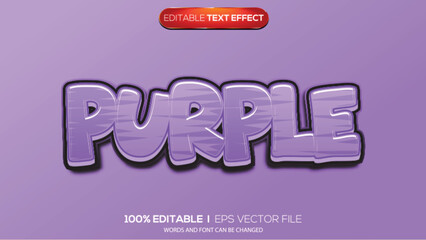 3D text effect purple theme