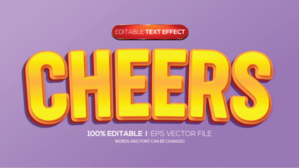 3D text effect cheers theme