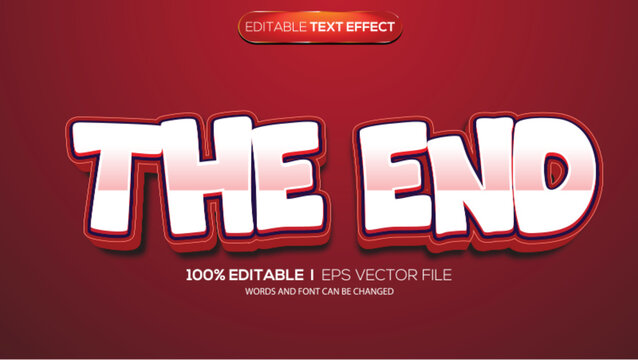 3D text effect the end theme