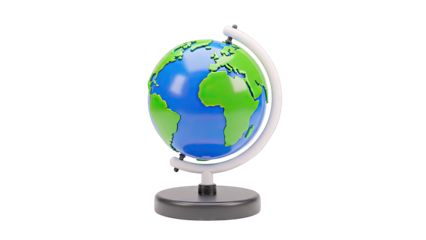 Cartoon Earth Globe on Stand