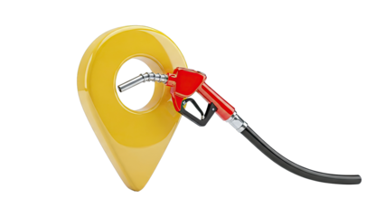 Gas Pump Nozzle Inserted into Location Pin