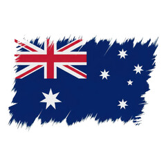Australian flag grunge brush stroke design isolated on transparent background
