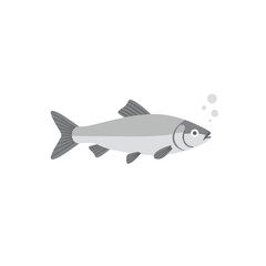 Fototapeta premium A simple illustration of a fish with bubbles.