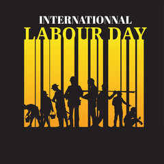 Labour day background, Construction vector background, Worker in a building site.