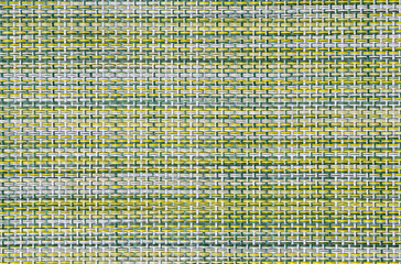 Top view of isolated green striped placemat for food