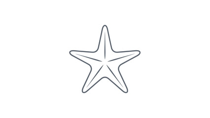 Obraz premium Simple Outline Starfish Silhouette Vector Icon Logo Element