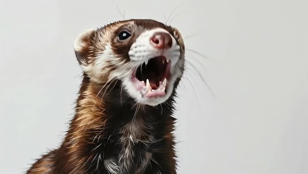 Ferret Portrait - A Close-Up Look at a Playful and Curious Creature.