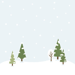 Obraz premium Snowy winter illustration background in the tree