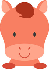 Fototapeta premium Cute red horse character vector illustration
