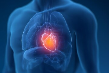 Human anatomy diagram with rib pain highlight trauma healthcare illustration serious medical mood instructional tone frontal angle, Realistic Photo