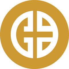 Imlek, Sophisticated gold circular emblem suitable for branding, logos, and corporate identity applications.