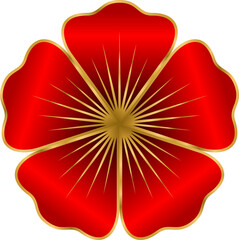 Imlek, A vibrant red flower illustration suitable for design, branding, and decorative purposes.