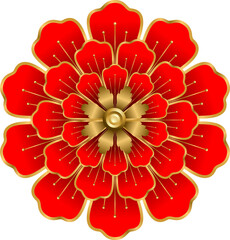 Imlek, A decorative flower design suited for cultural, festival, or jewelry branding applications.