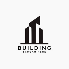 Modern building logo for construction branding