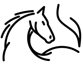 Horse line symbol image, outline horse logo vector,simple horse linear illustration,horse head line art drawing image , Chinese zodiac 2026 image 