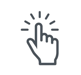 Obraz premium Click here icon representing interactive element isolated on transparent background