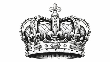 Detailed illustration of a royal crown with ornate embellishments.