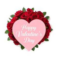 Happy valentine's day heart with roses