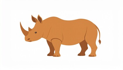 Fototapeta premium Cute Cartoon Rhino Illustration