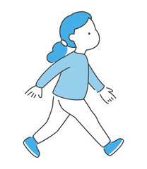 歩く女性のイラスト　ベクター