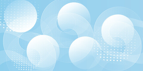 Abstract Circle effect style geometric.Minimalist banner background pastel colorful blue and white gradations simple Illustrations Vectors