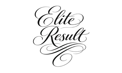 Result calligraphy quote vector design for appreciation and congratulatory messages. Perfect for posters, banners, greetings, marketing promotions