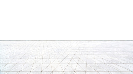 Fototapeta premium White outdoor pavement with geometric tile pattern
