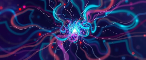 Abstract swirling lines disconnecting from a central point, representing digital detox,  swirl,  abstract