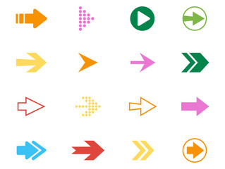 Arrow icons set. Arrow icon. Arrow vector collection. Arrow. Cursor. Modern simple arrows. Vector illustration.