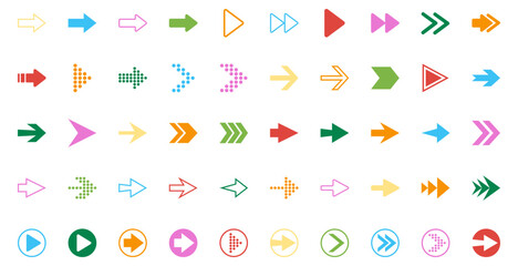 Arrow icons set. Arrow icon. Arrow vector collection. Arrow. Cursor. Modern simple arrows. Vector illustration.